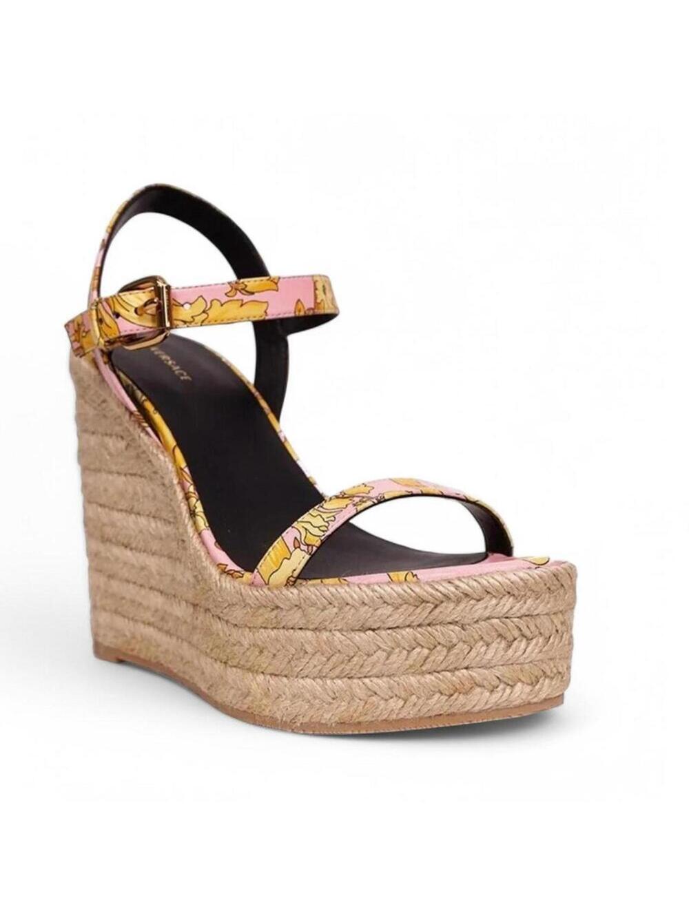 Versace Women's Pink and Yellow Espadrill